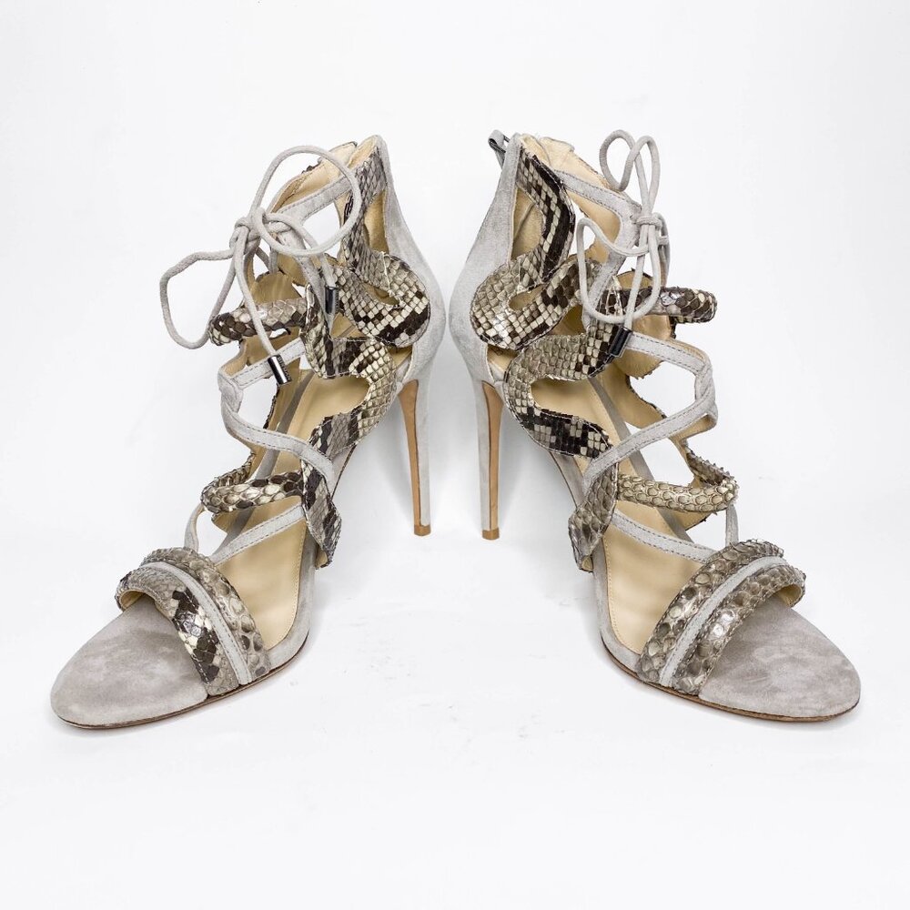 Alexandre Birman Python And Suede Sandals - image 6